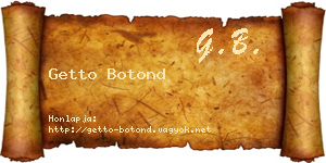 Getto Botond névjegykártya